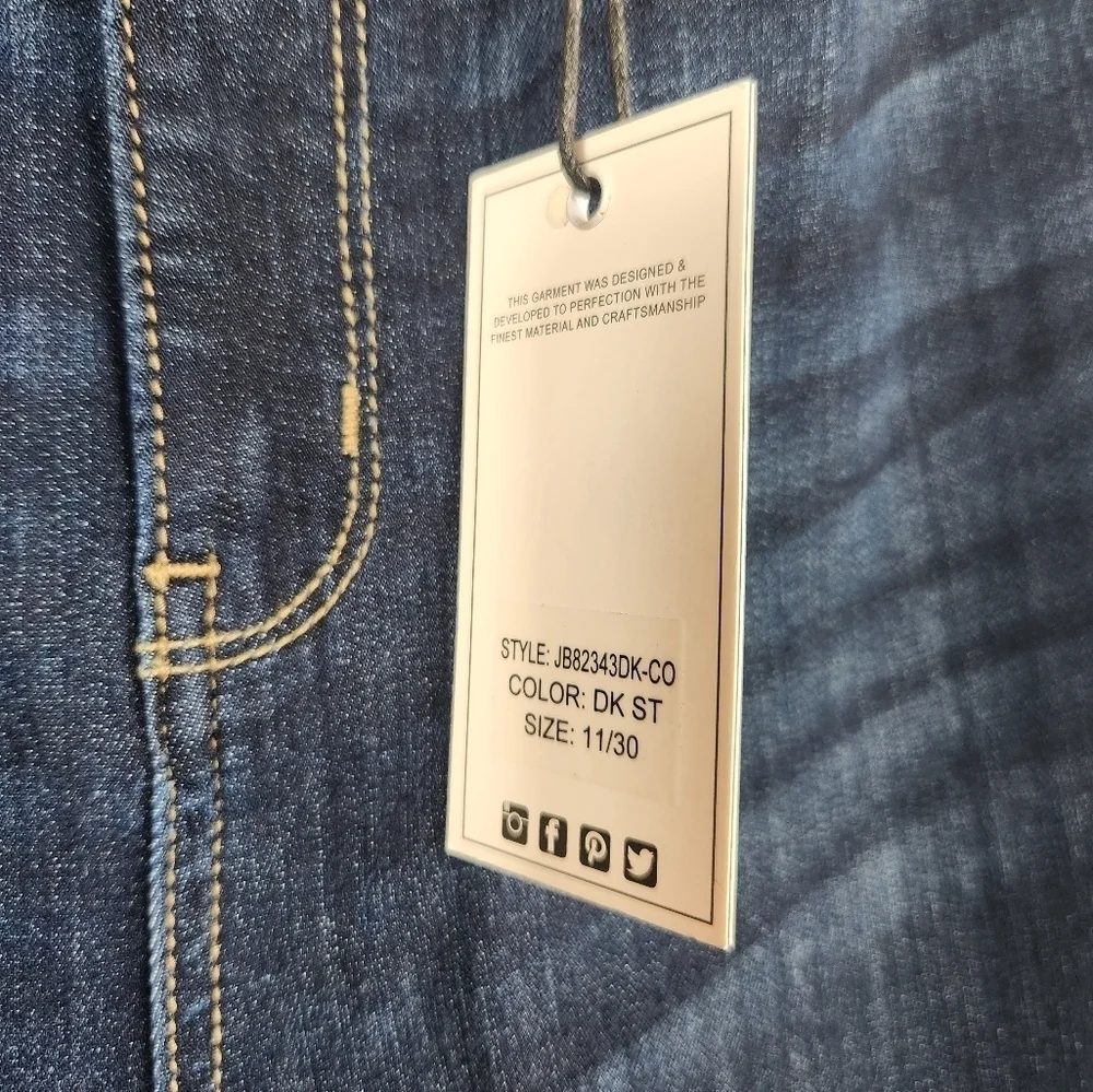 Judy Blue Natalie High Rise Flare Jeans Raw Hem Dark Wash Stretch Denim Size 30
